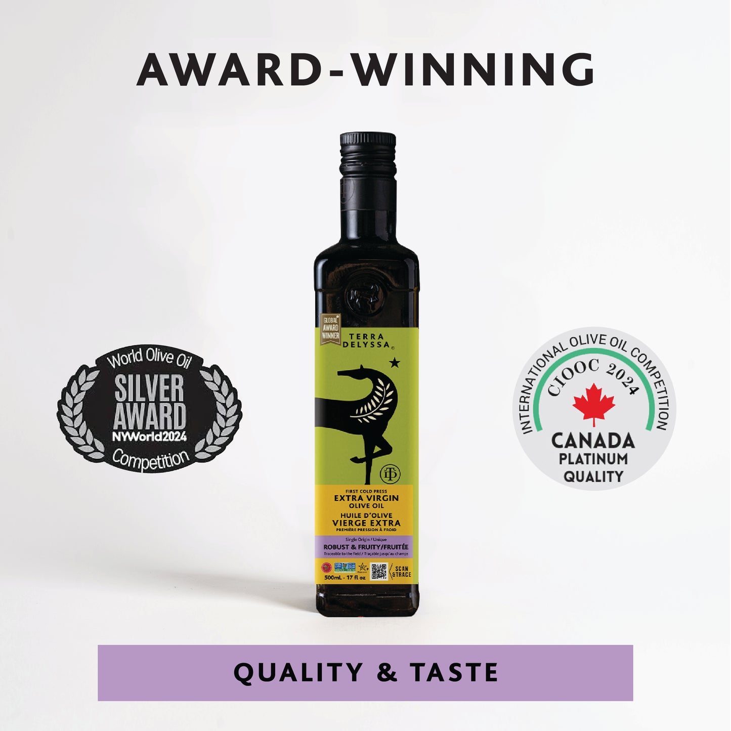 
                  
                    Robust & Fruity Extra Virgin Olive Oil
                  
                