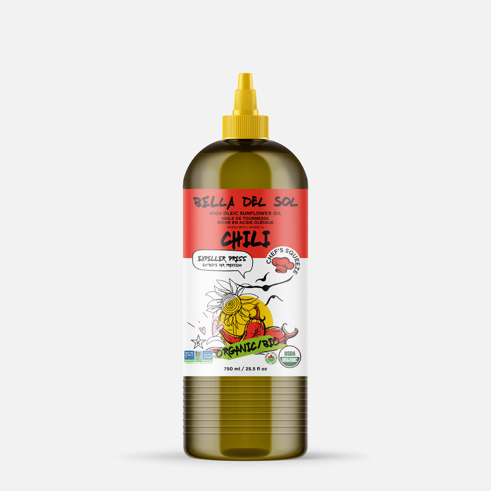 Bella Del Sol Squeezable Organic High Oleic Sunflower Oil Infused with Chili